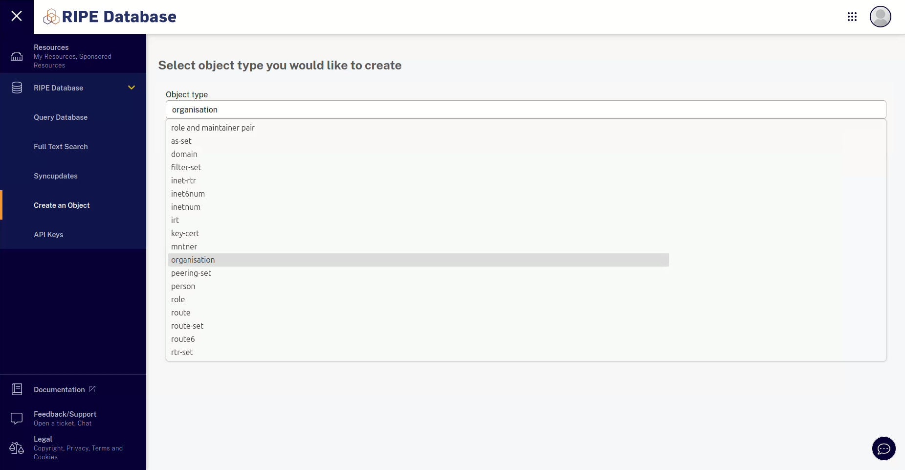 RIPE Create organisation